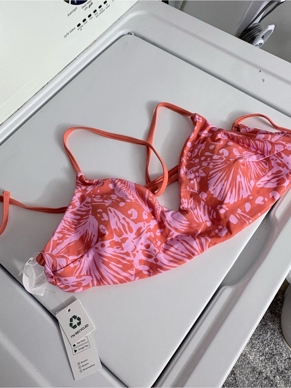 Cupshe Coral and Pink Floral Bralette Bikini Top